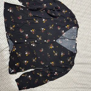 GAP Black Floral Blouse